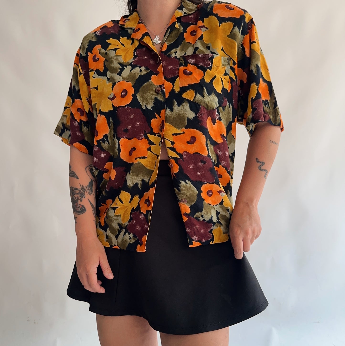 camisa vintage floral (M)