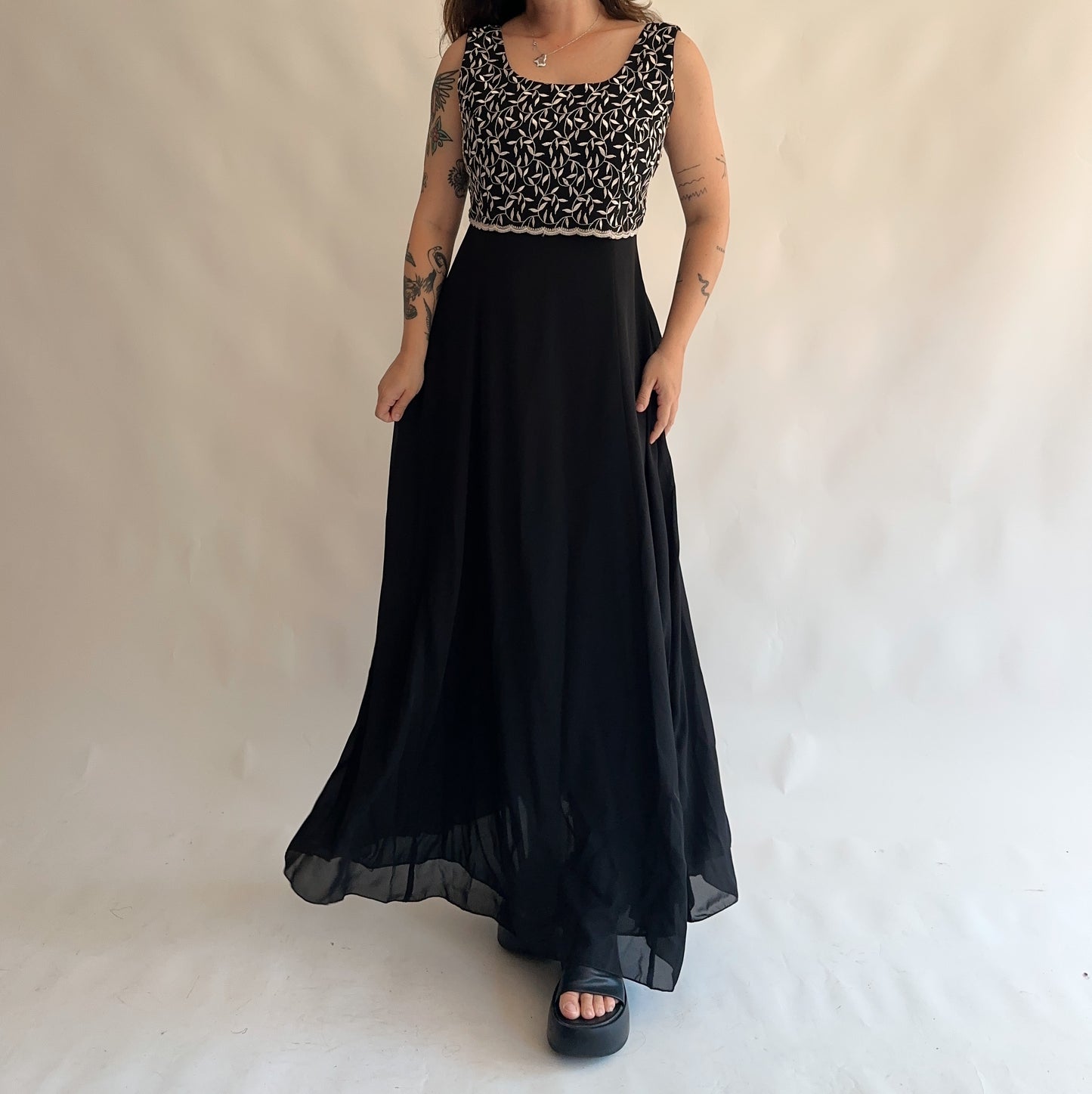 vestido vintage maxi (L)