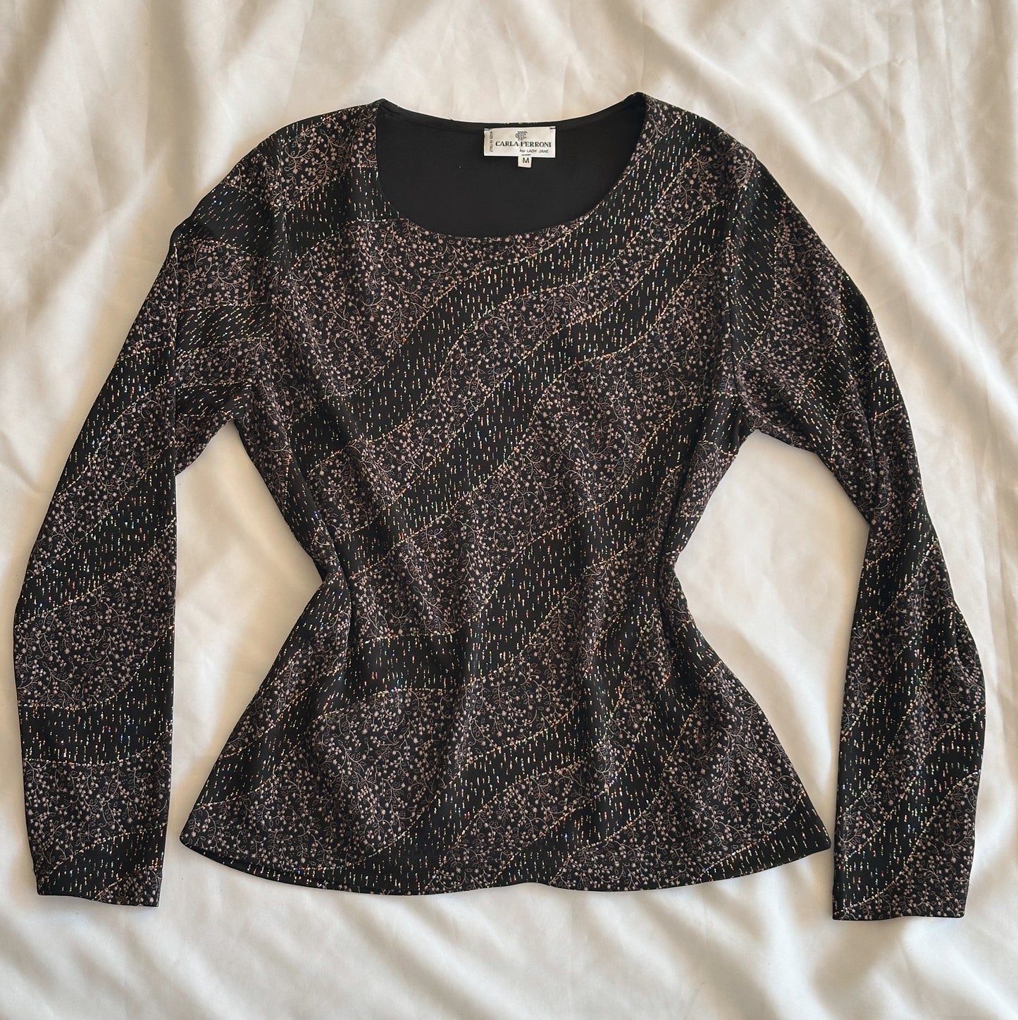 Top Vintage y2k Italiano com glitters (M)