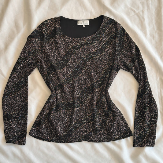 Top Vintage y2k Italiano com glitters (M)