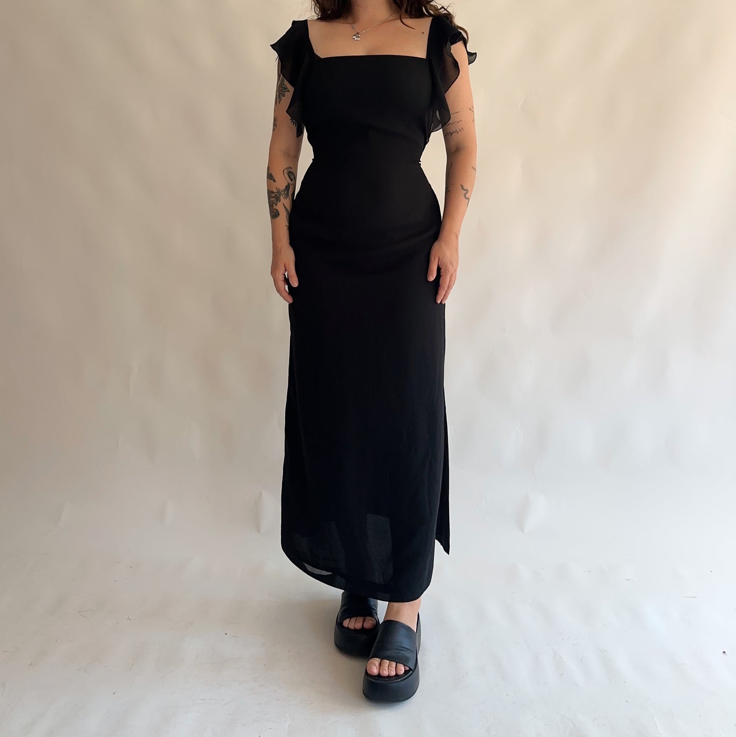vestido vintage maxi y2k (L)