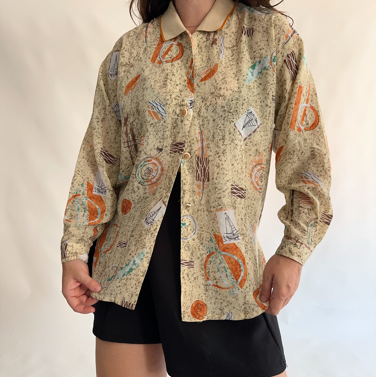 camisa vintage 90smanga longa (M-L)
