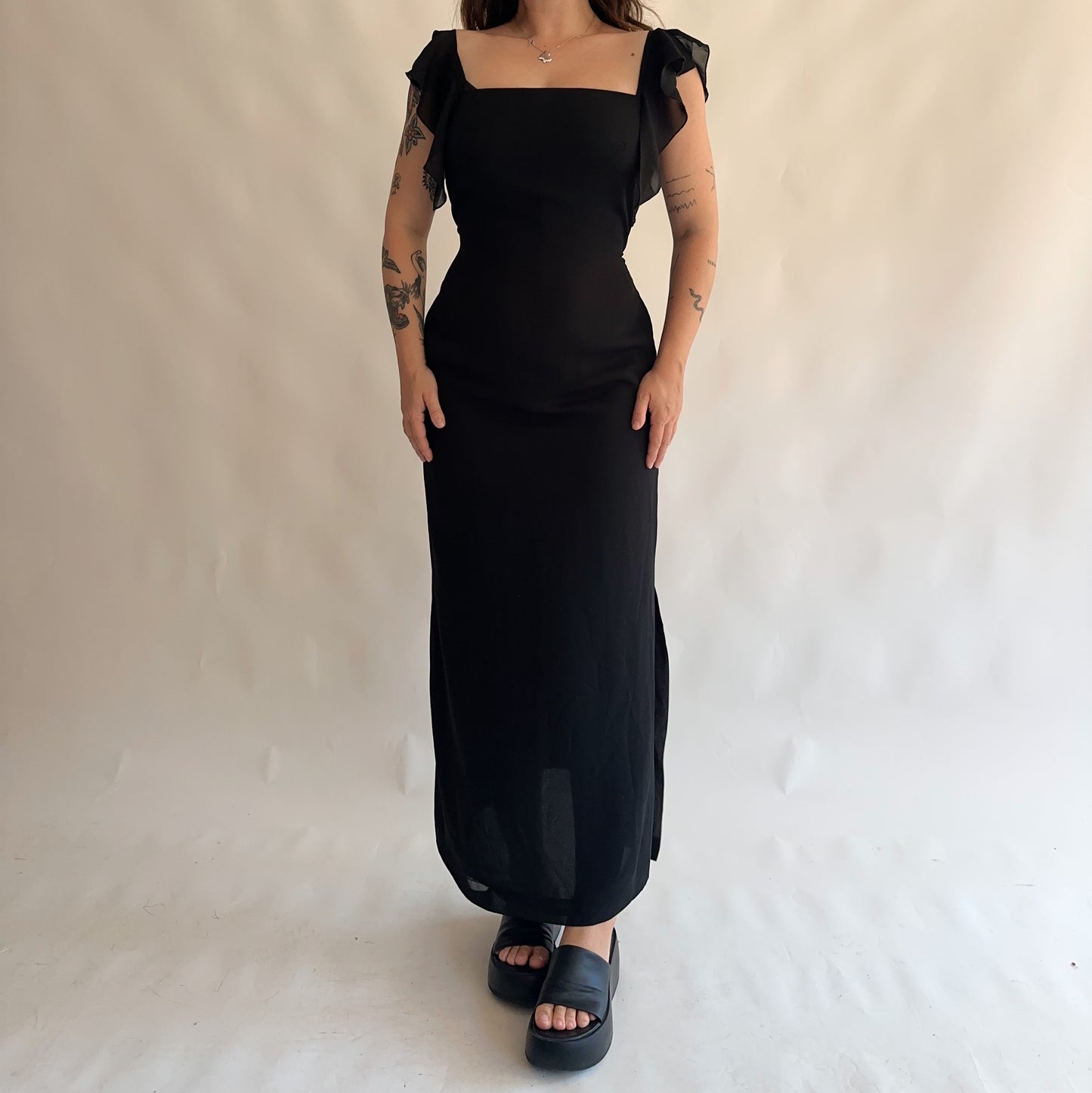 vestido vintage maxi y2k (L)
