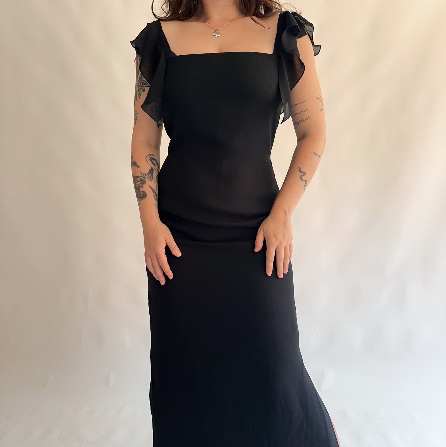 vestido vintage maxi y2k (L)