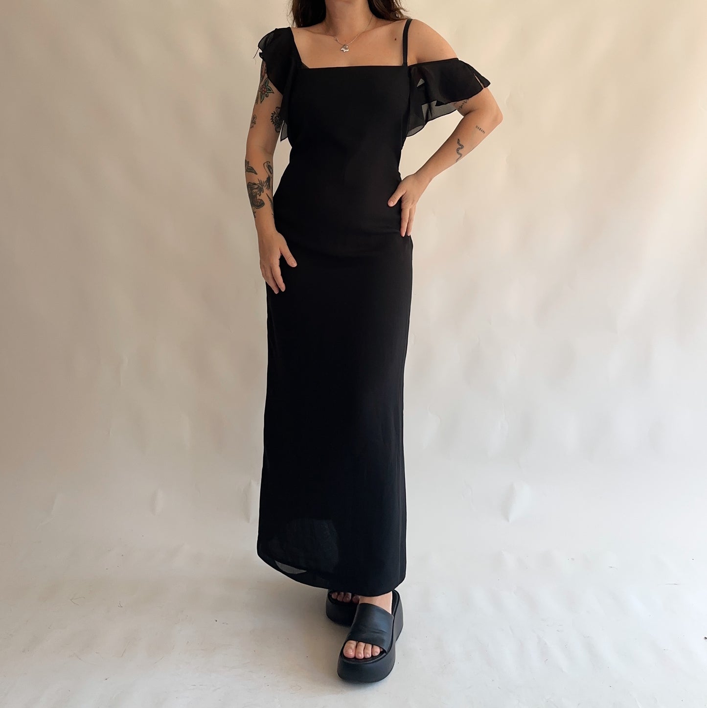 vestido vintage maxi y2k (L)