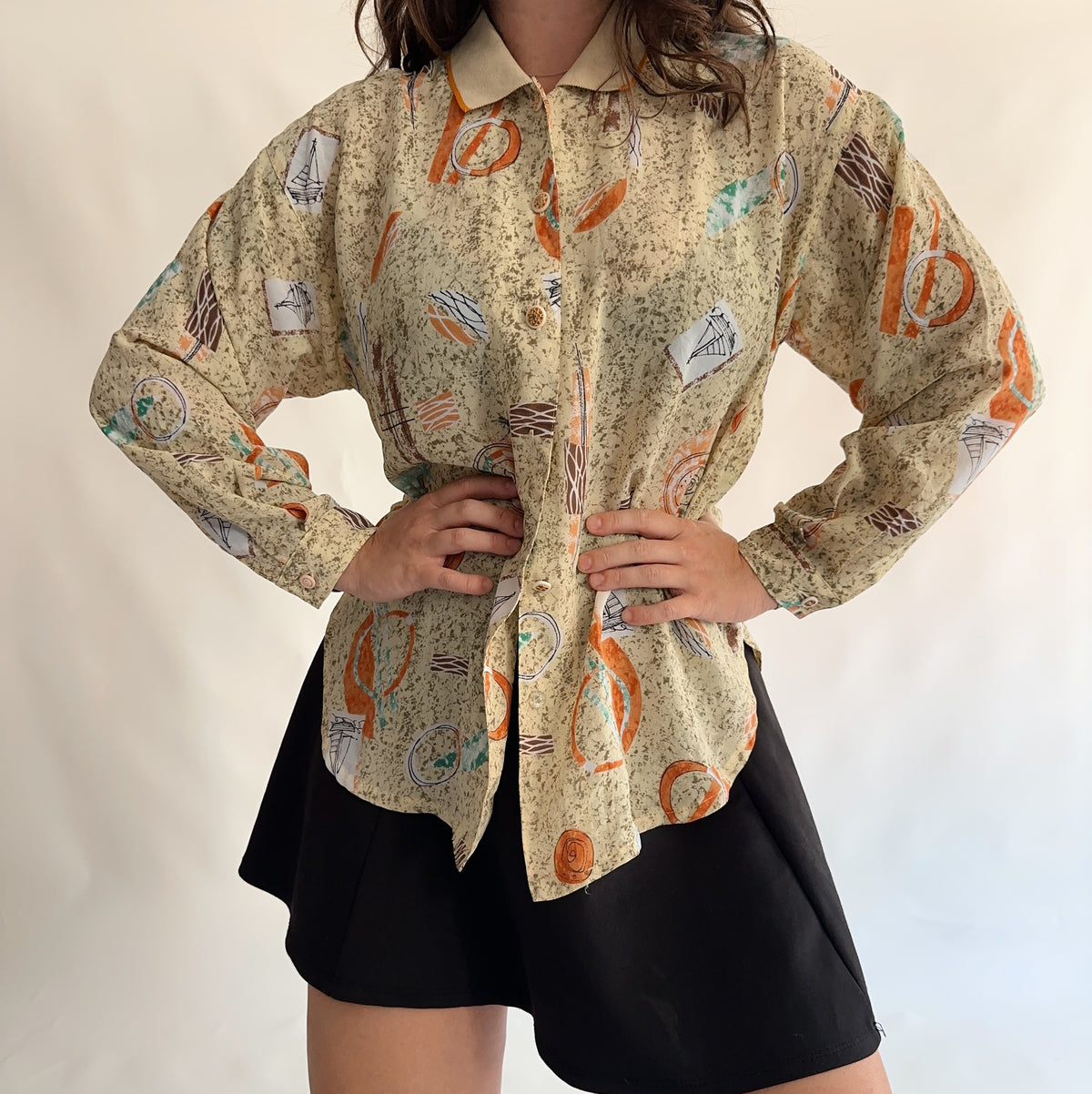 camisa vintage 90smanga longa (M-L)