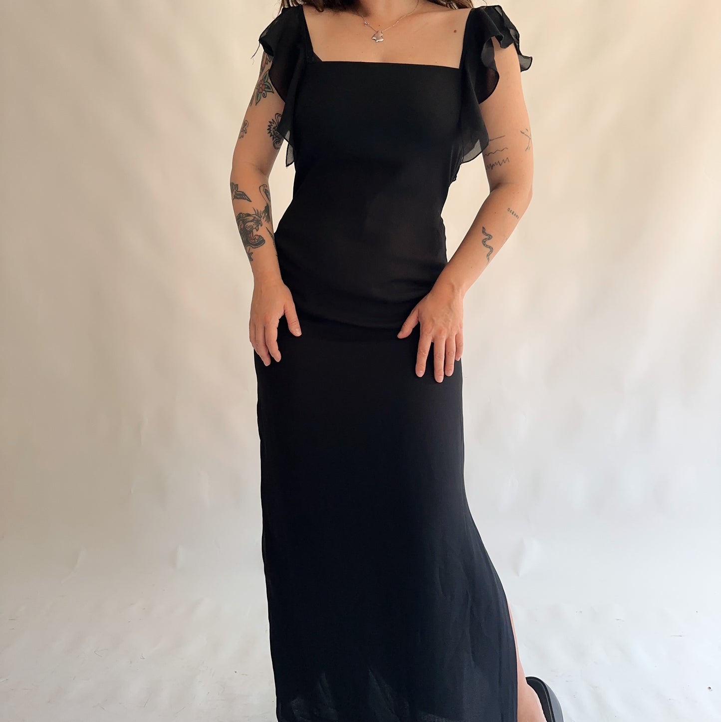 vestido vintage maxi y2k (L)