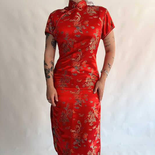 Qipao Chinês Vintage (M)