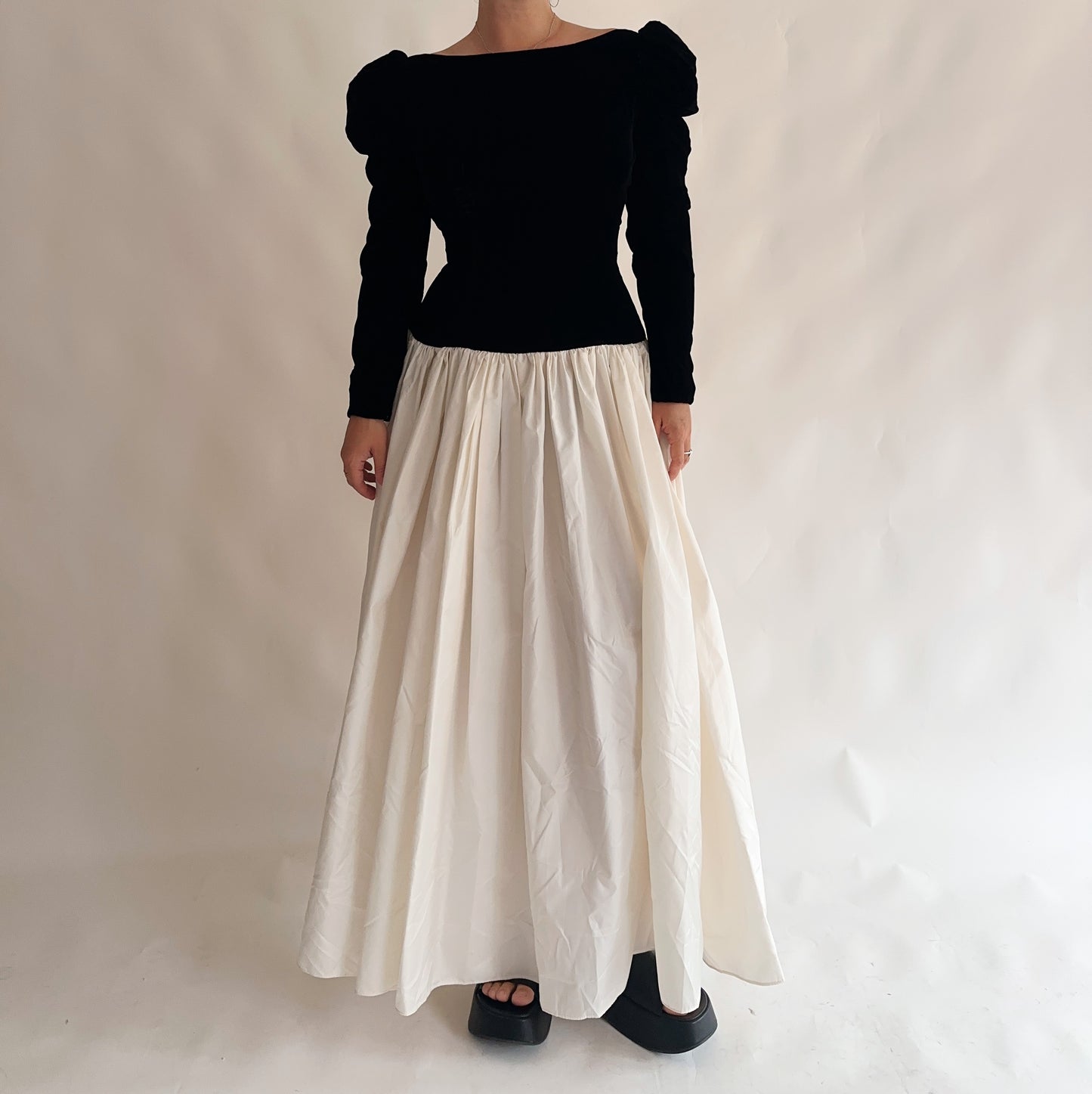 vestido vintage maxi 80s (M)