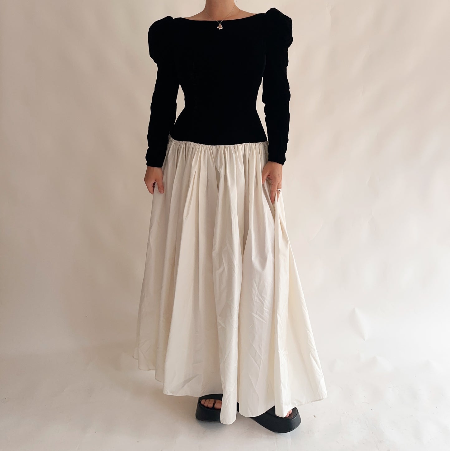 vestido vintage maxi 80s (M)