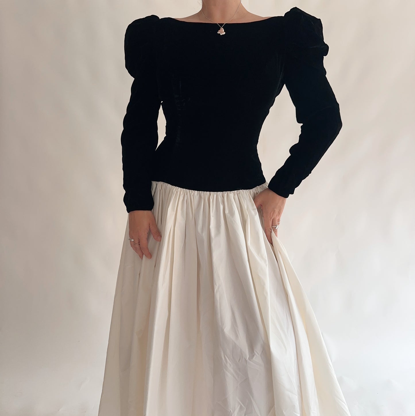 vestido vintage maxi 80s (M)