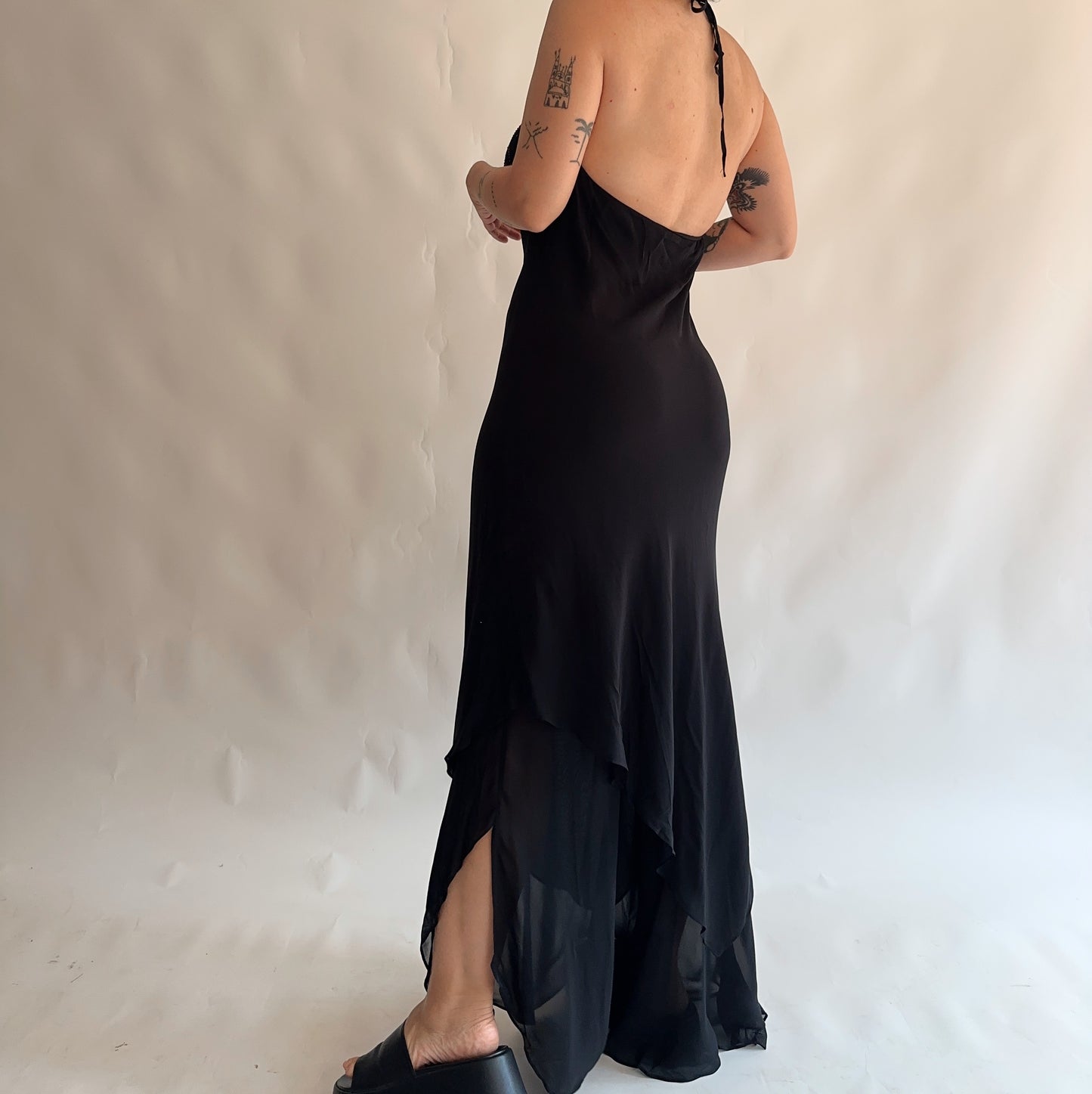 vestido vintage assimétrico y2k (L)