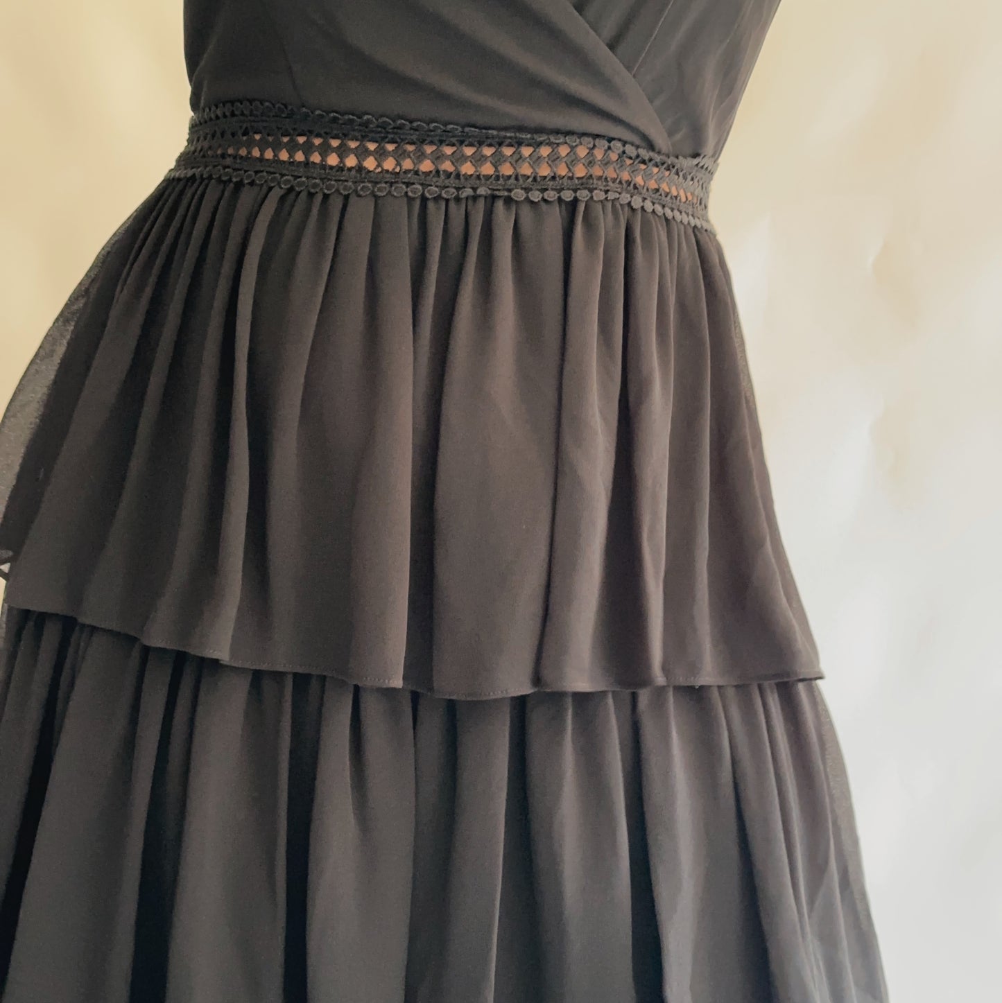 vestido vintage longo com fólios (M-L)