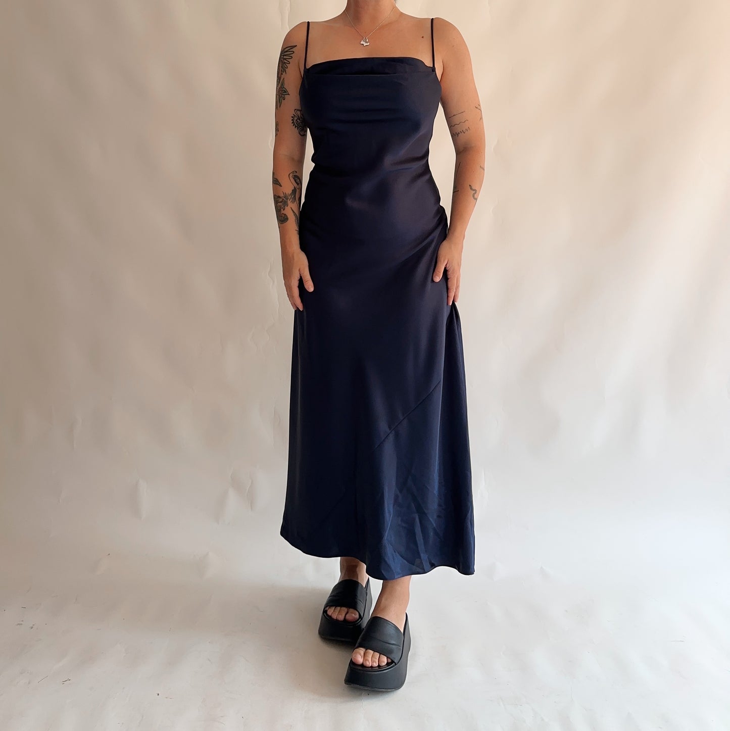vestido vintage maxi 90s minimal (L-XL)