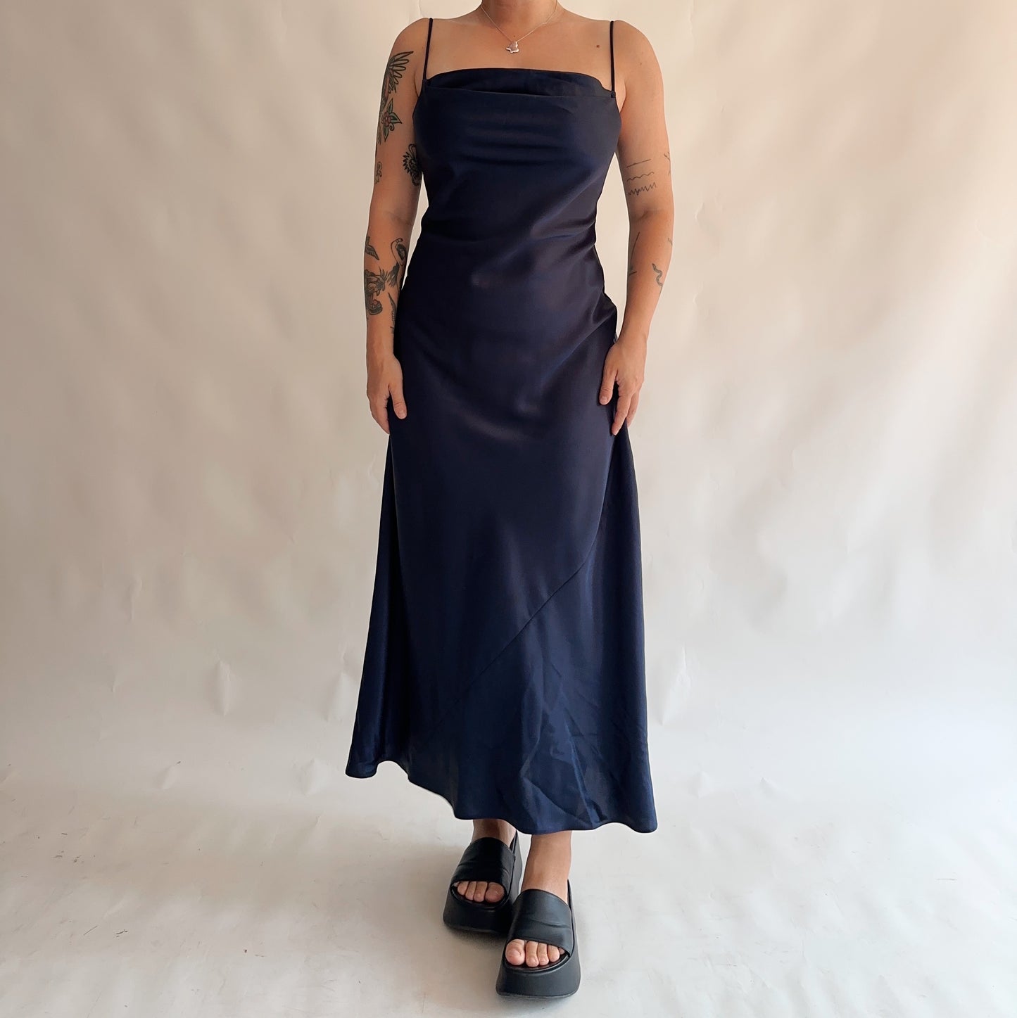vestido vintage maxi 90s minimal (L-XL)
