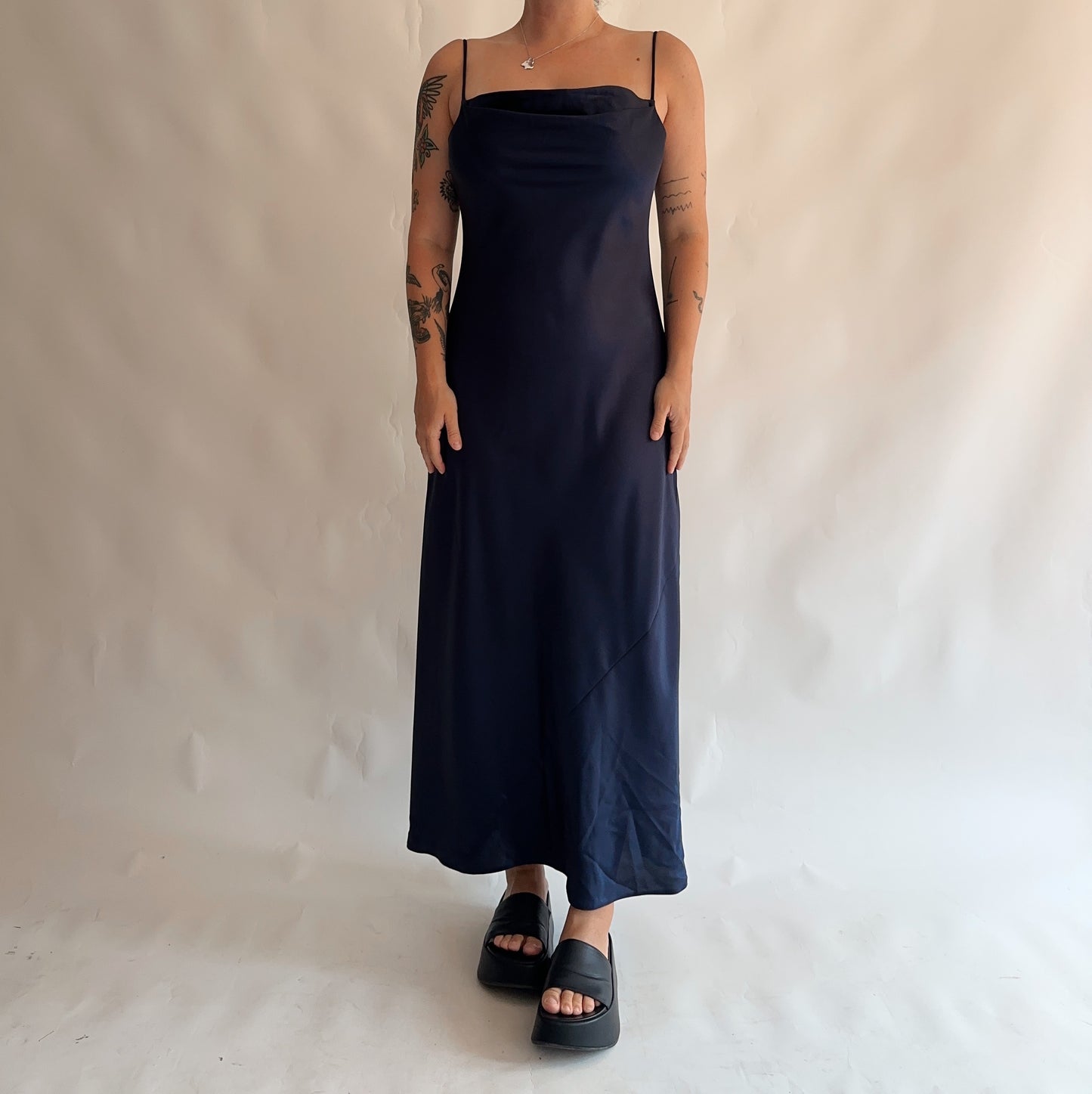 vestido vintage maxi 90s minimal (L-XL)