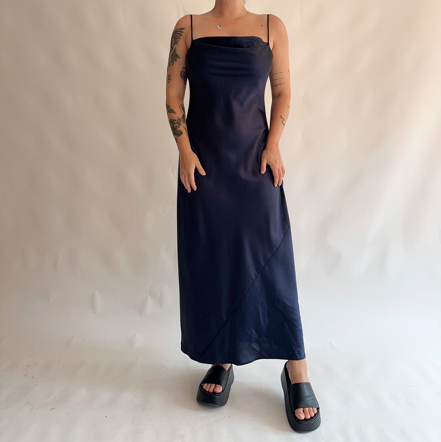 vestido vintage maxi 90s minimal (L-XL)