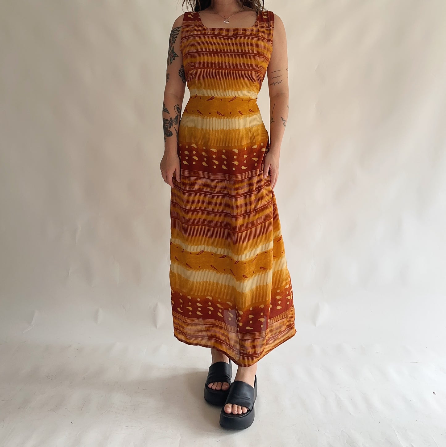 vestido vintage maxi (XL)