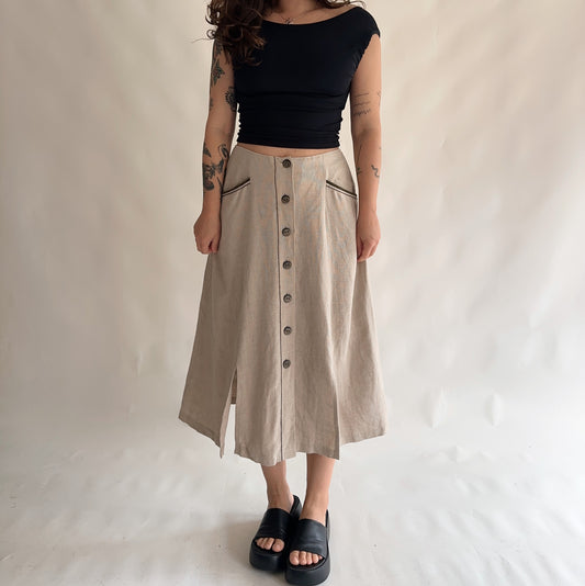 saia vintage 100% linho (L)