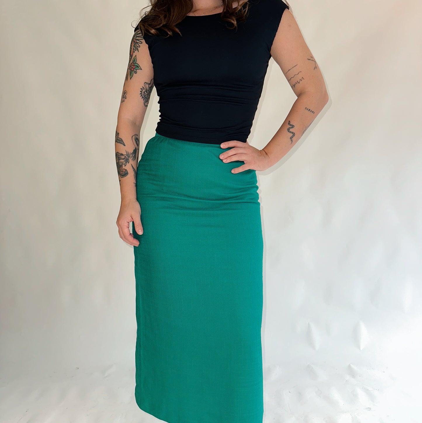 Saia Vintage Midi 100% seda (S-M)