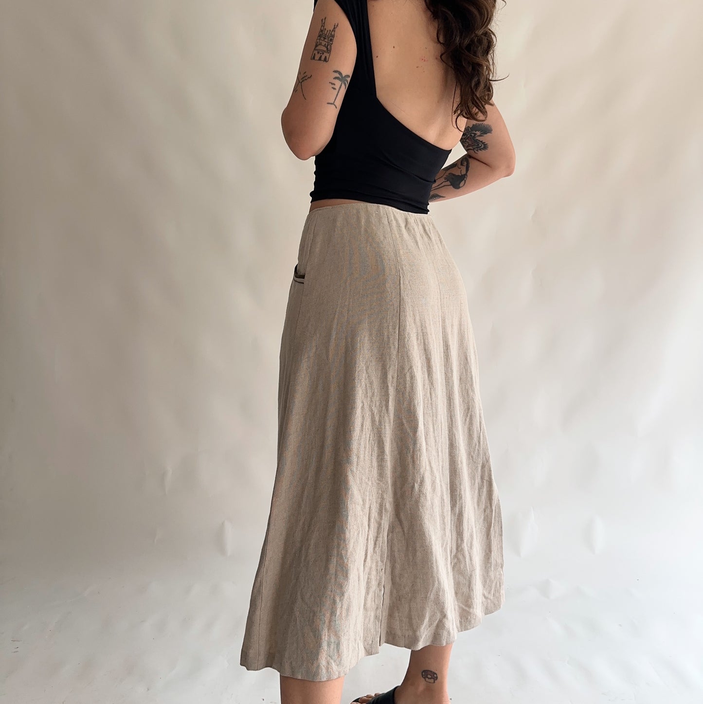 saia vintage 100% linho (L)