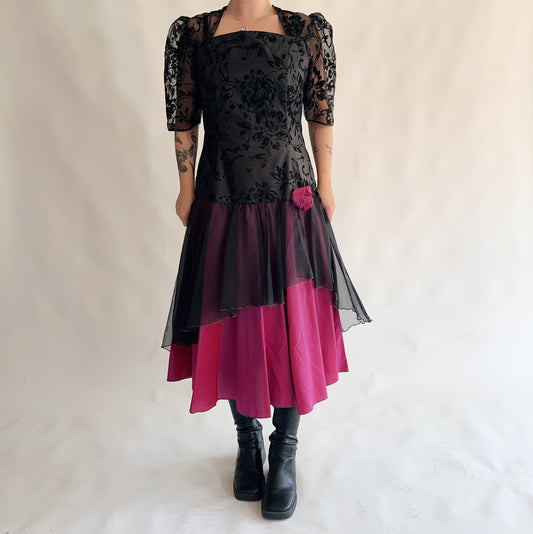 vestido vintage 80s de festa (XL)