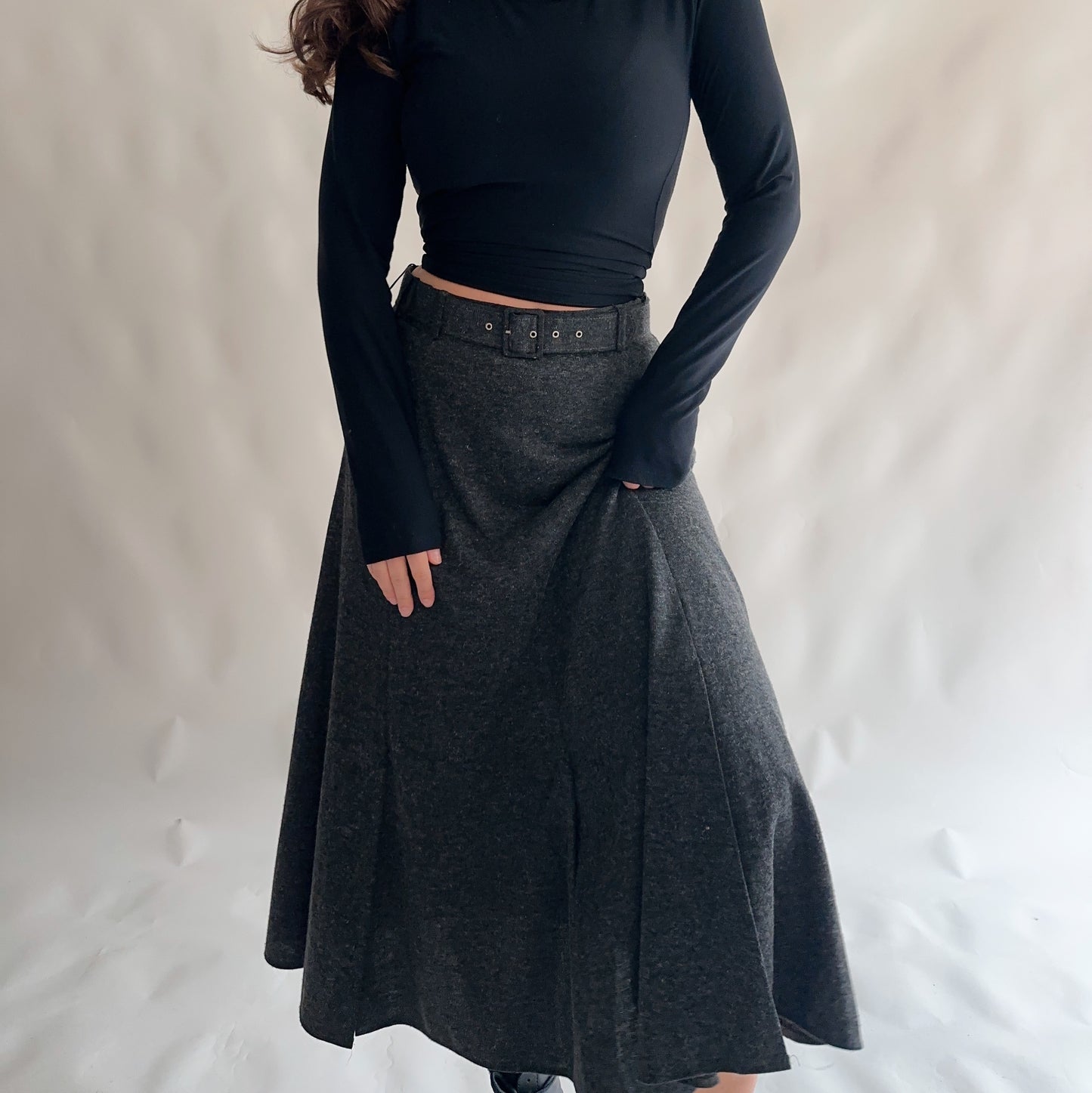 Saia Vintage midi com Angorá (L)