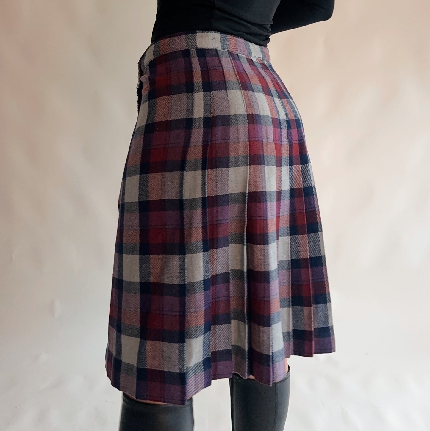 vintage kilt lã (M-L)