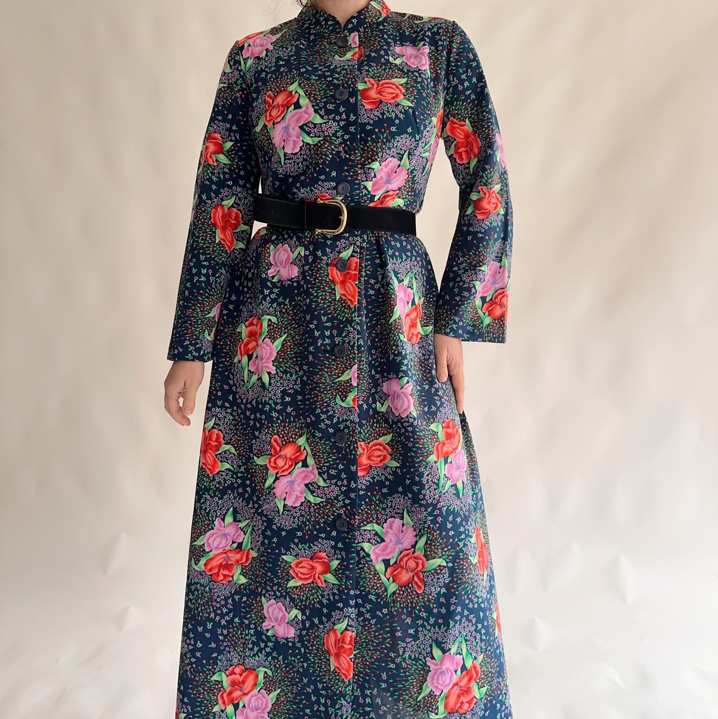 Vestido Vintage longo dos anos 70s (M-L)