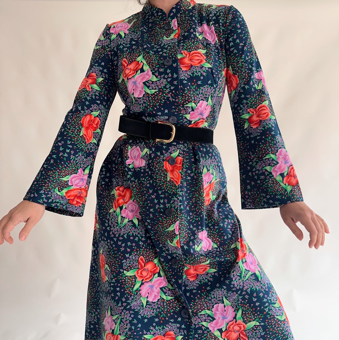 Vestido Vintage longo dos anos 70s (M-L)