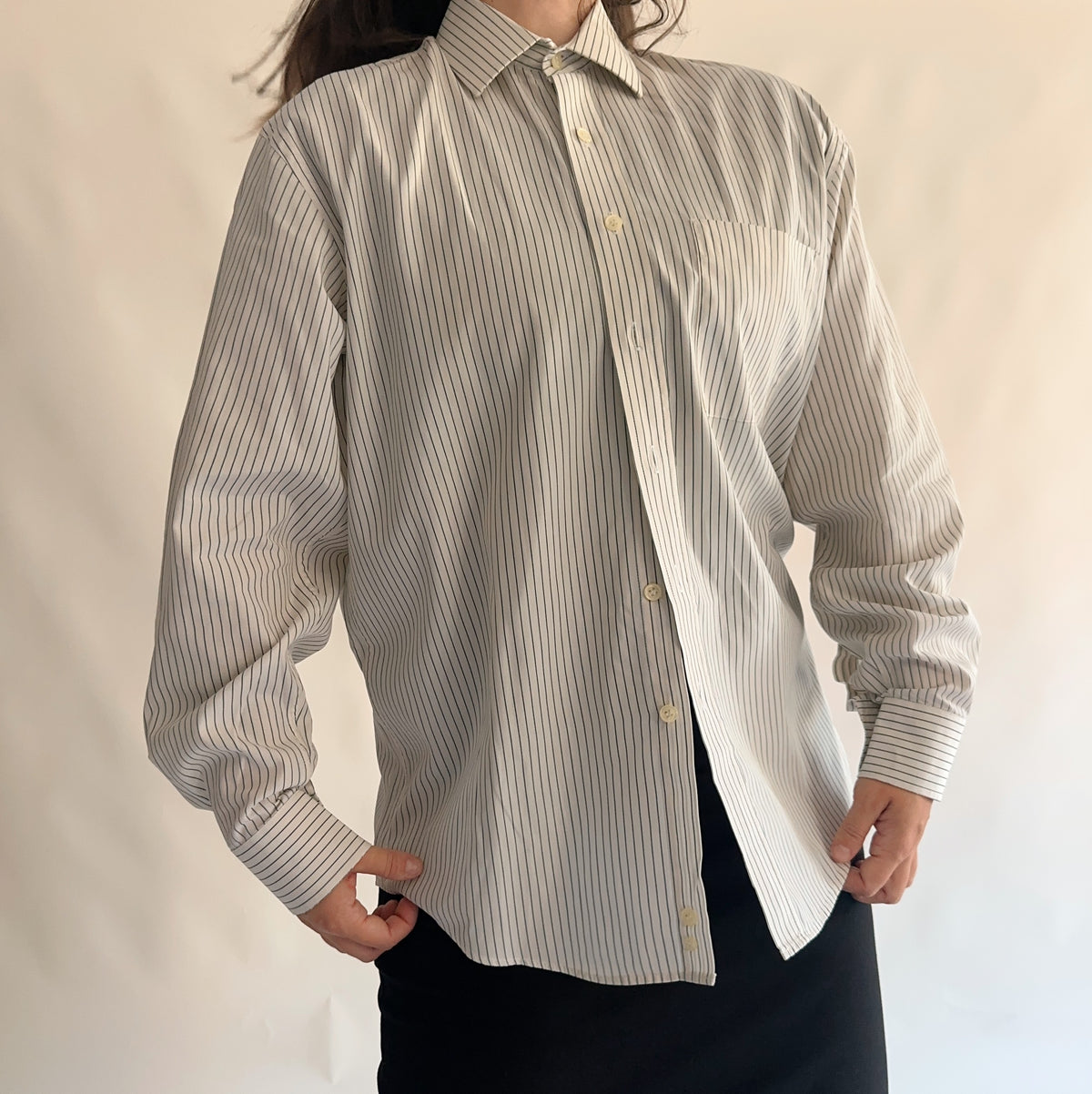 camisa vintage francesa 100% cotton (M)