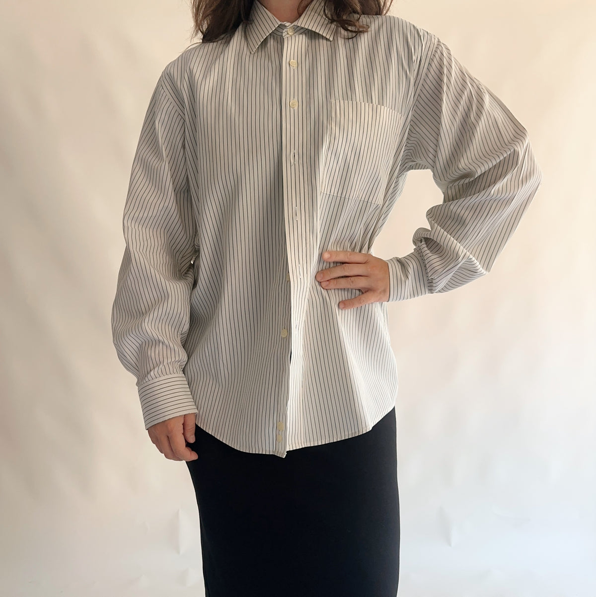 camisa vintage francesa 100% cotton (M)