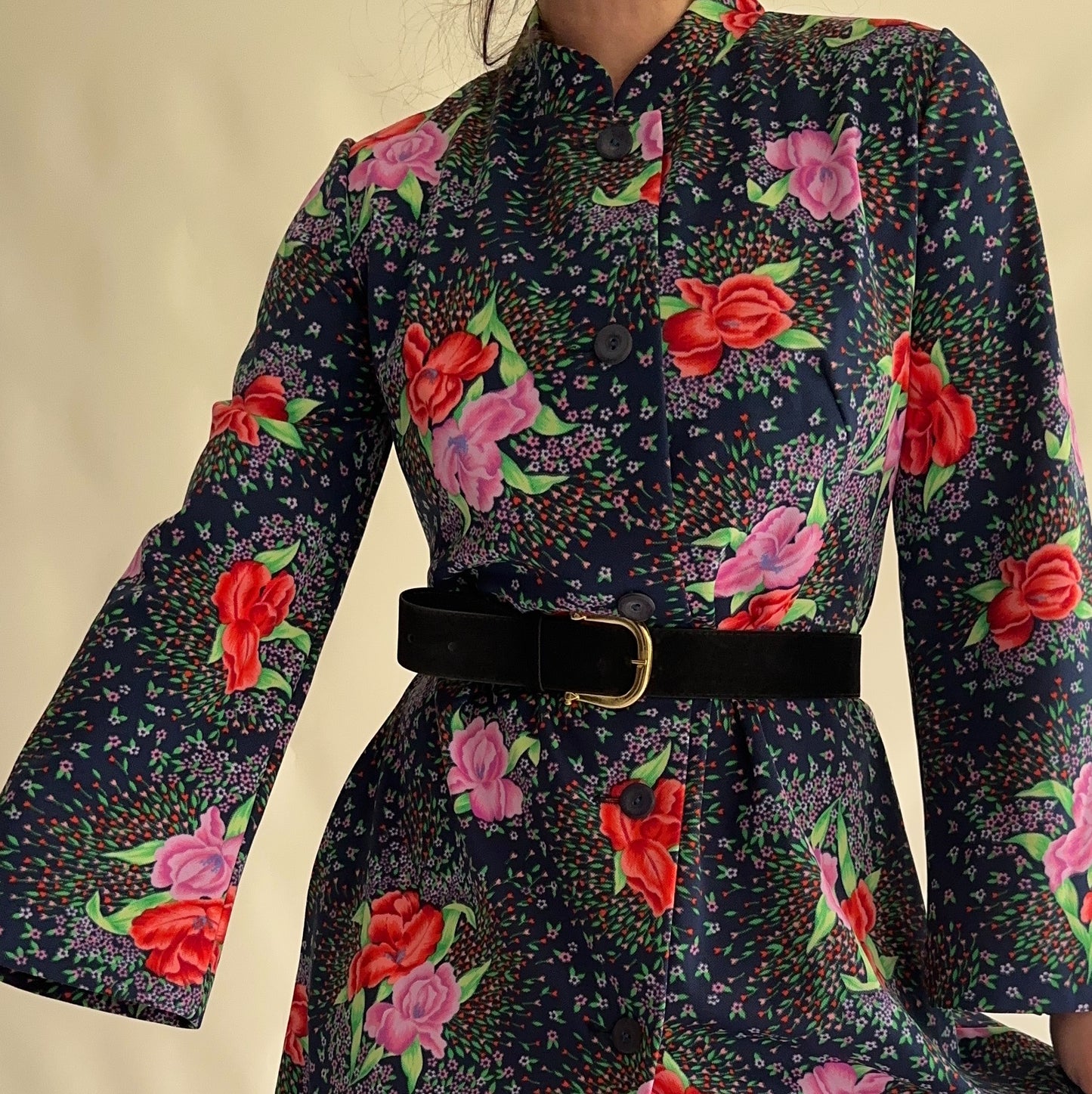 Vestido Vintage longo dos anos 70s (M-L)