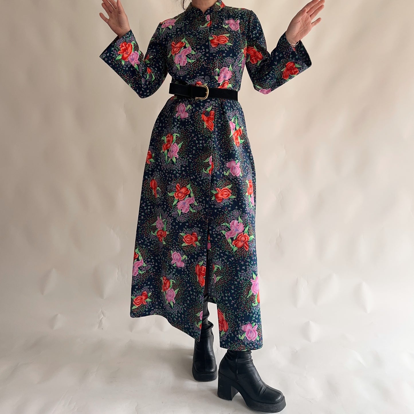 Vestido Vintage longo dos anos 70s (M-L)