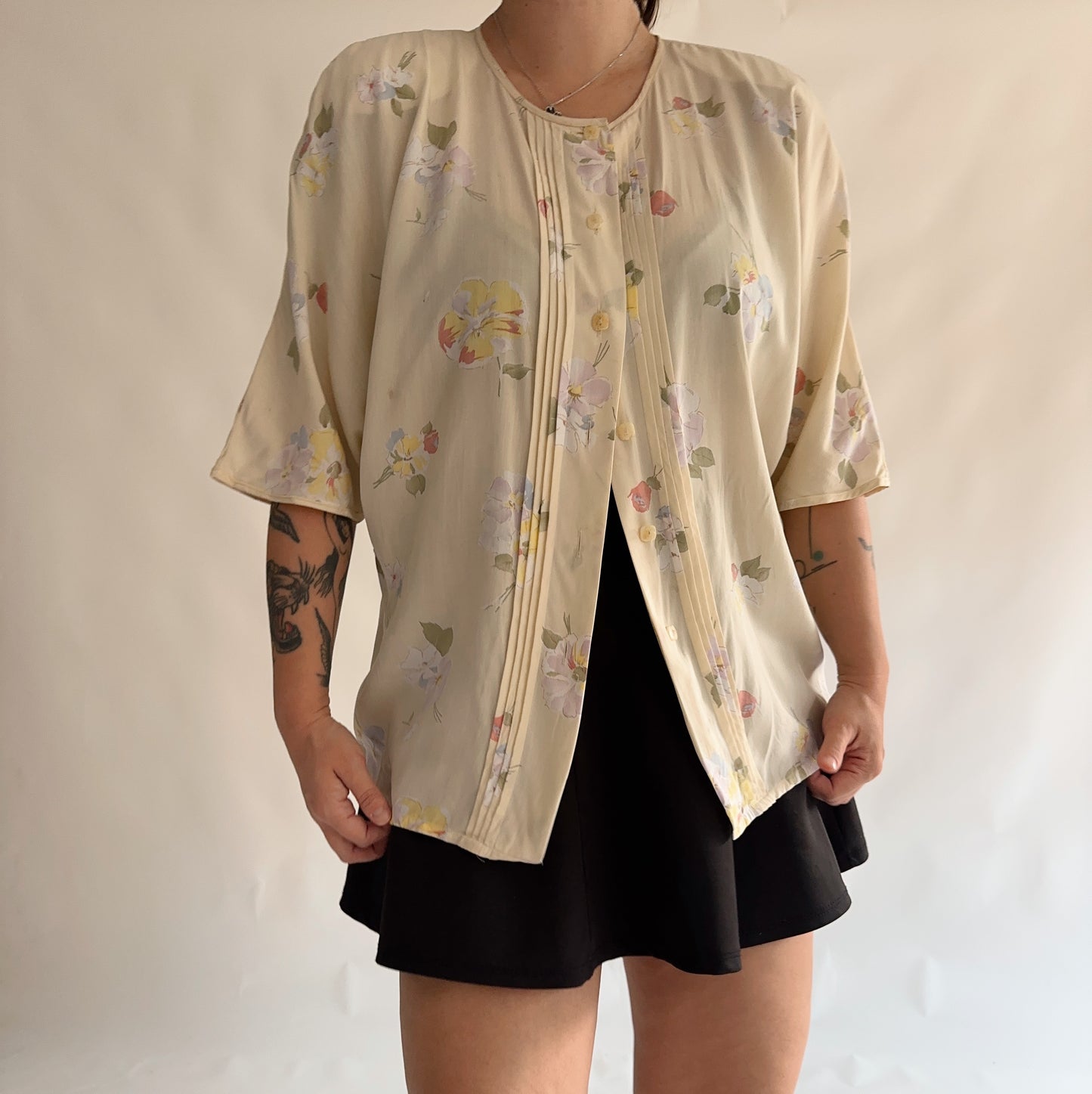 camisa vintage floral (L)