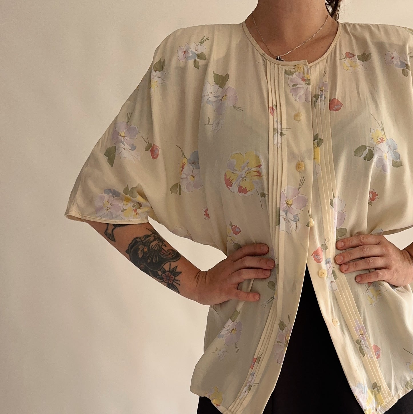 camisa vintage floral (L)