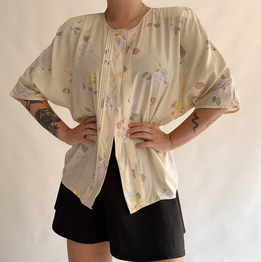 camisa vintage floral (L)