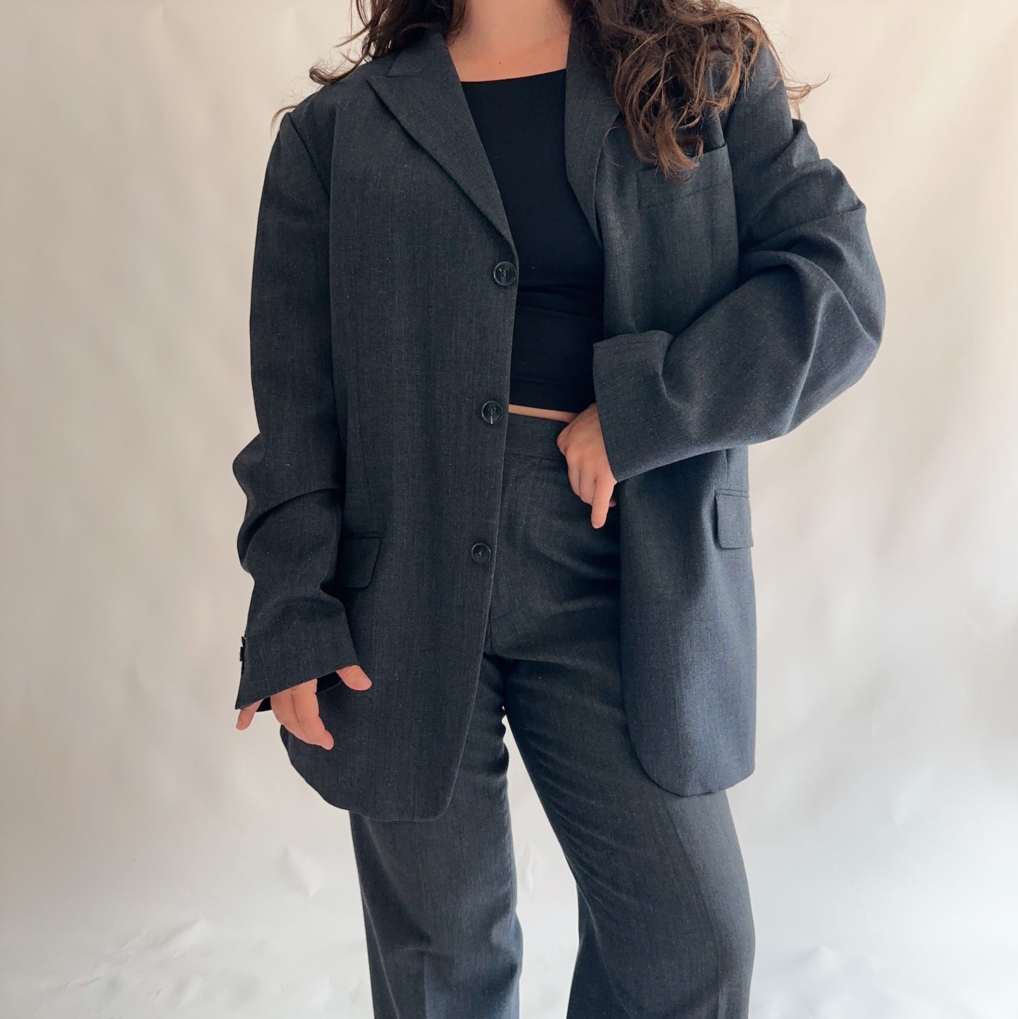 fato vintage blazer + calças (XL)