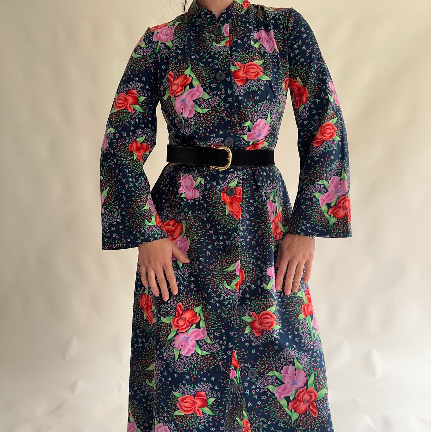 Vestido Vintage longo dos anos 70s (M-L)