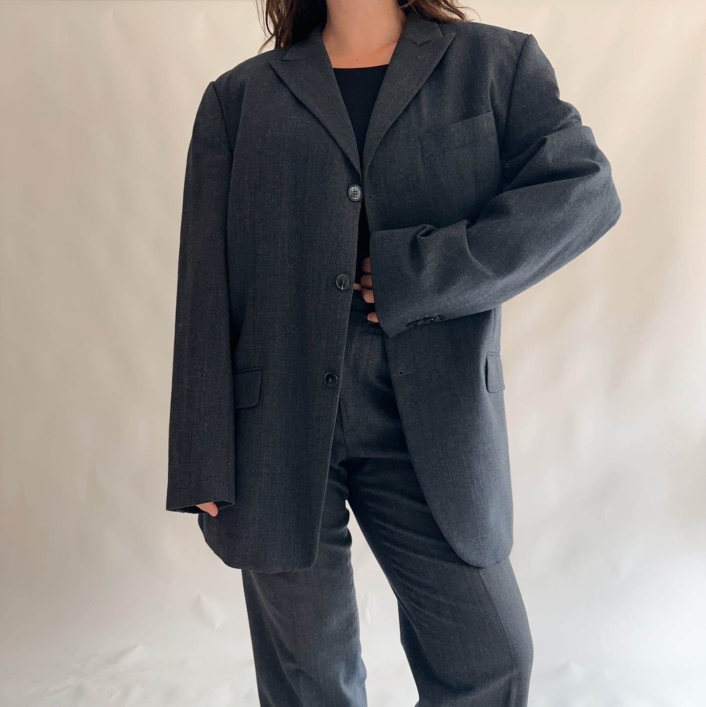 fato vintage blazer + calças (XL)