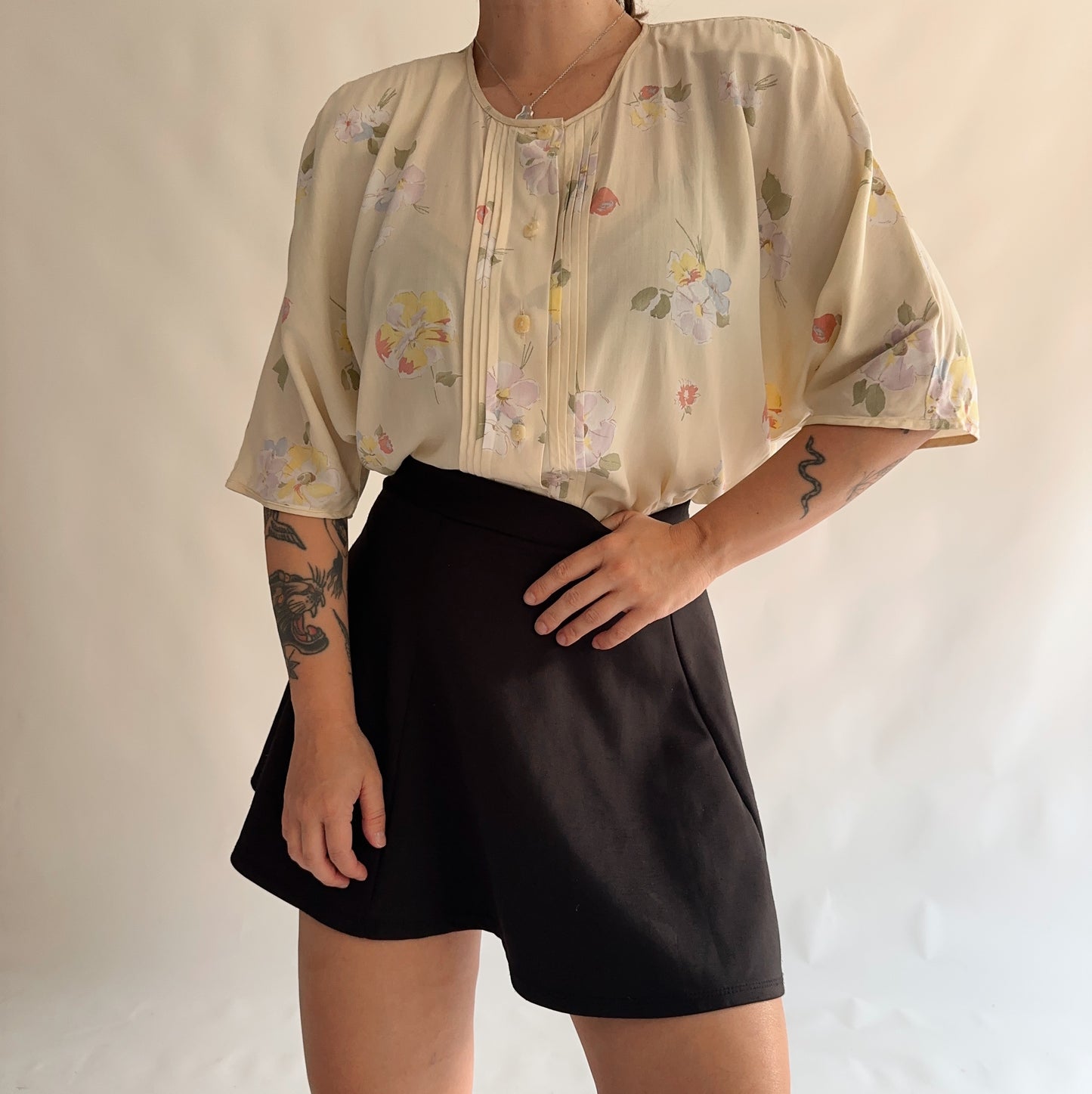 camisa vintage floral (L)