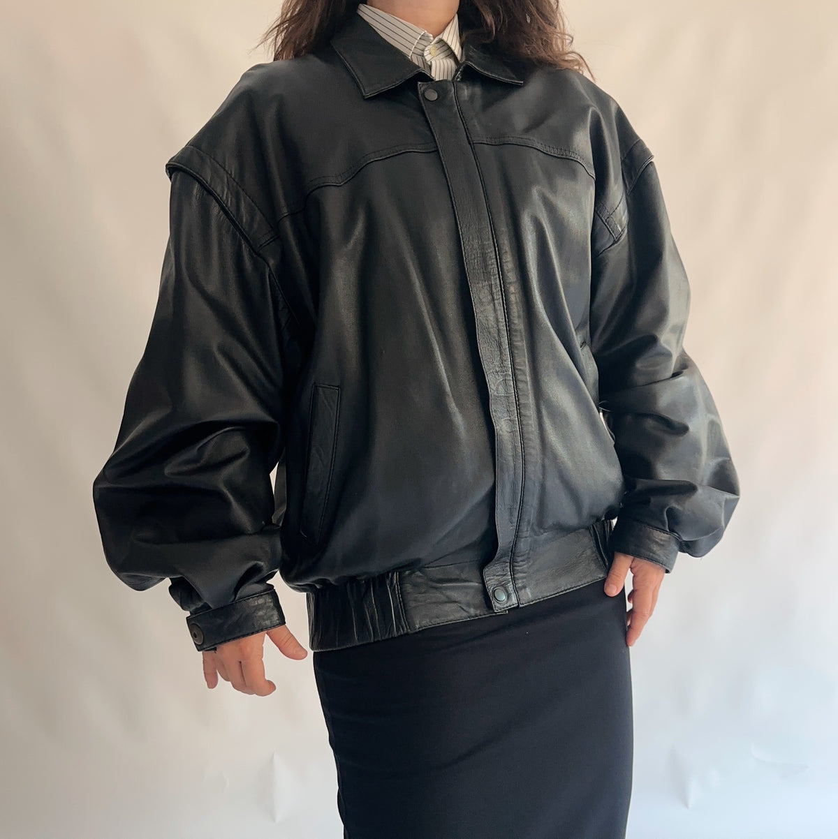 blusão vintage pele de carneiro (XL)