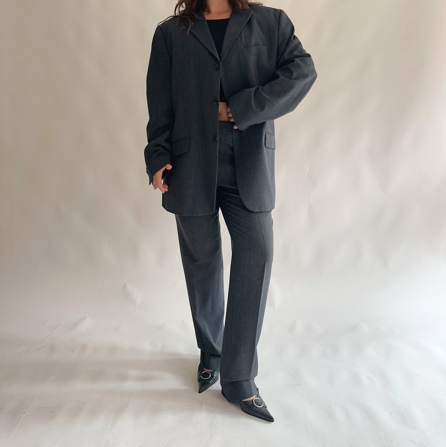 fato vintage blazer + calças (XL)