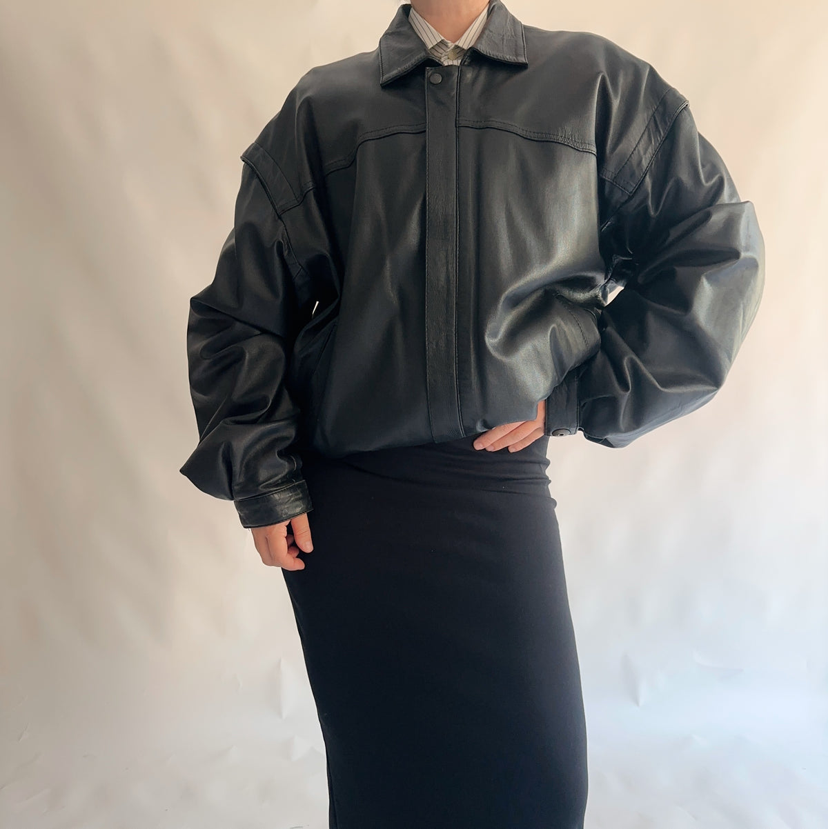 blusão vintage pele de carneiro (XL)