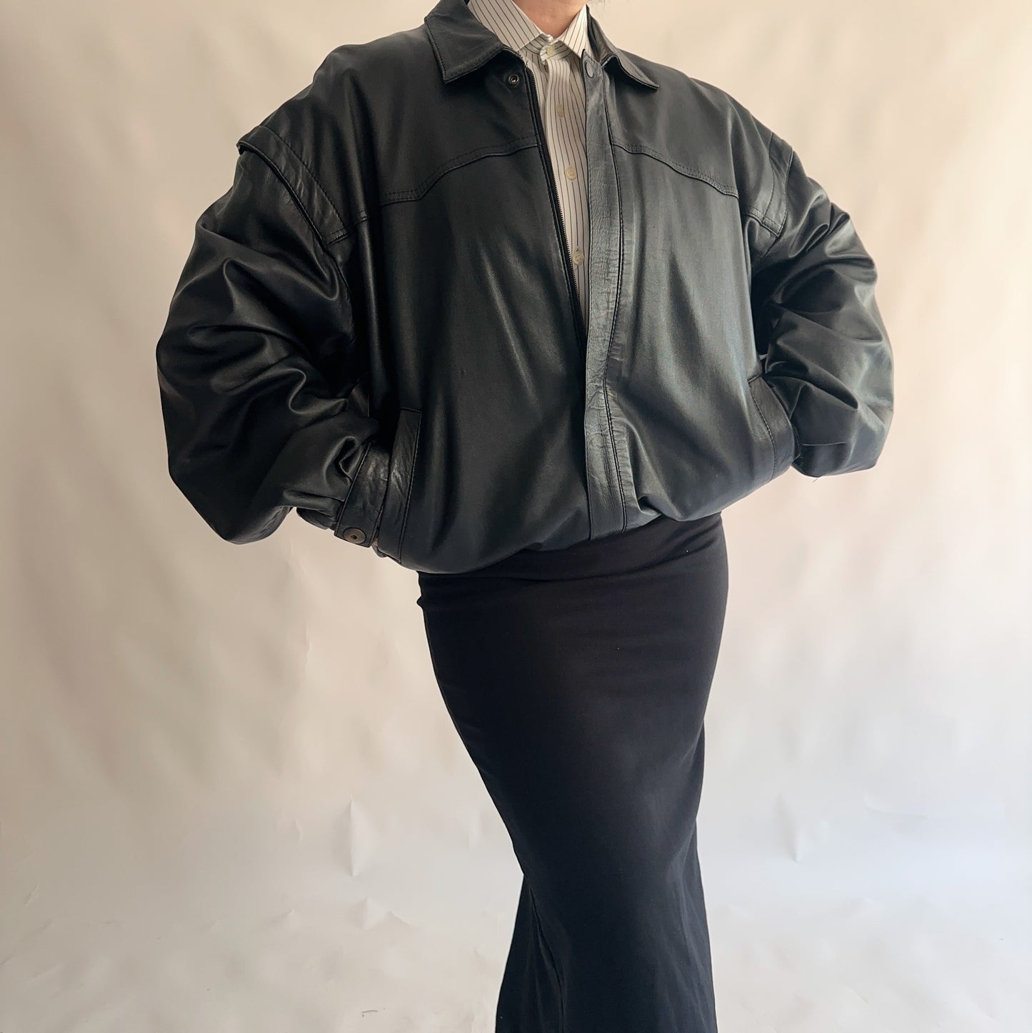 blusão vintage pele de carneiro (XL)