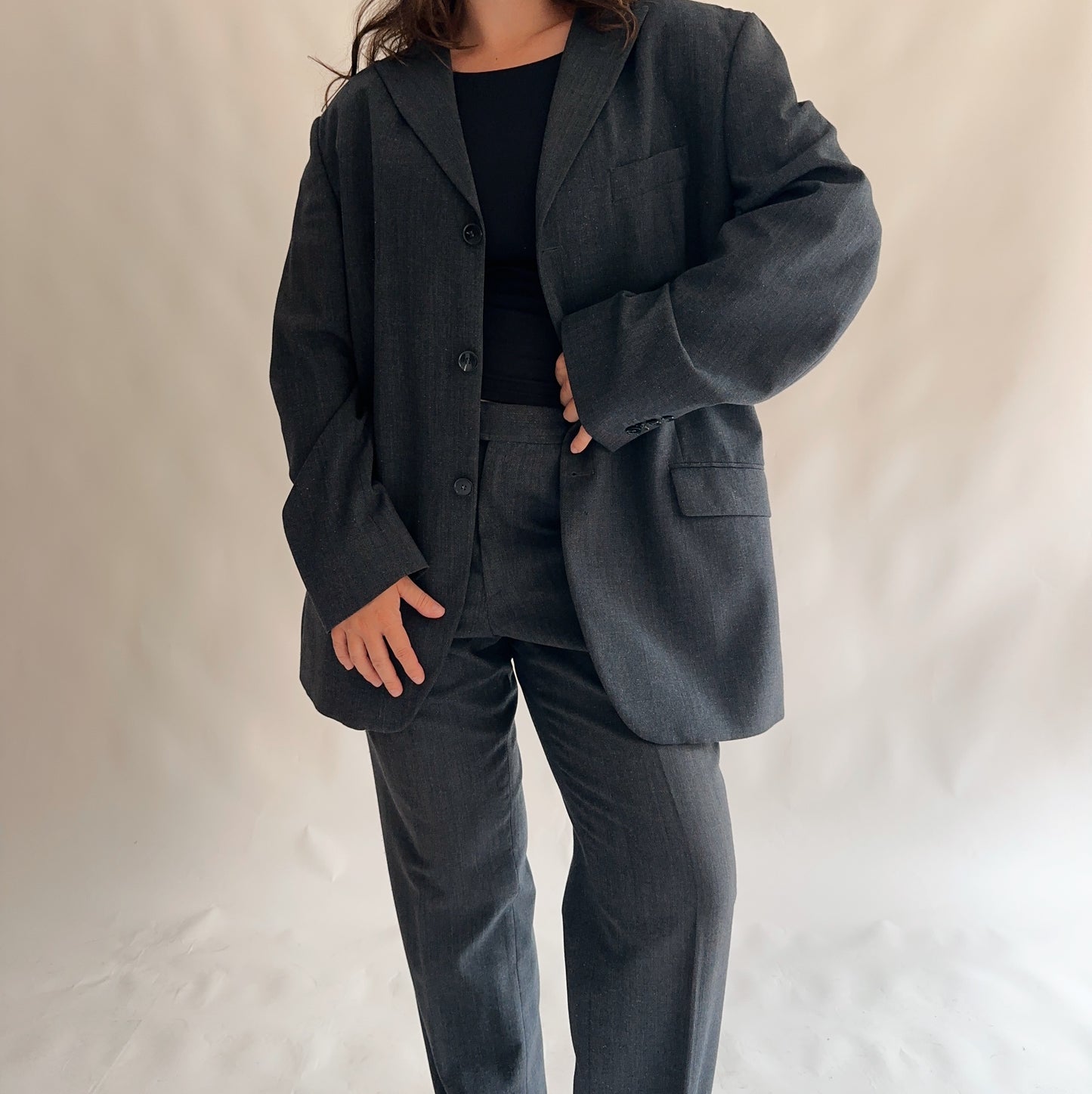 fato vintage blazer + calças (XL)