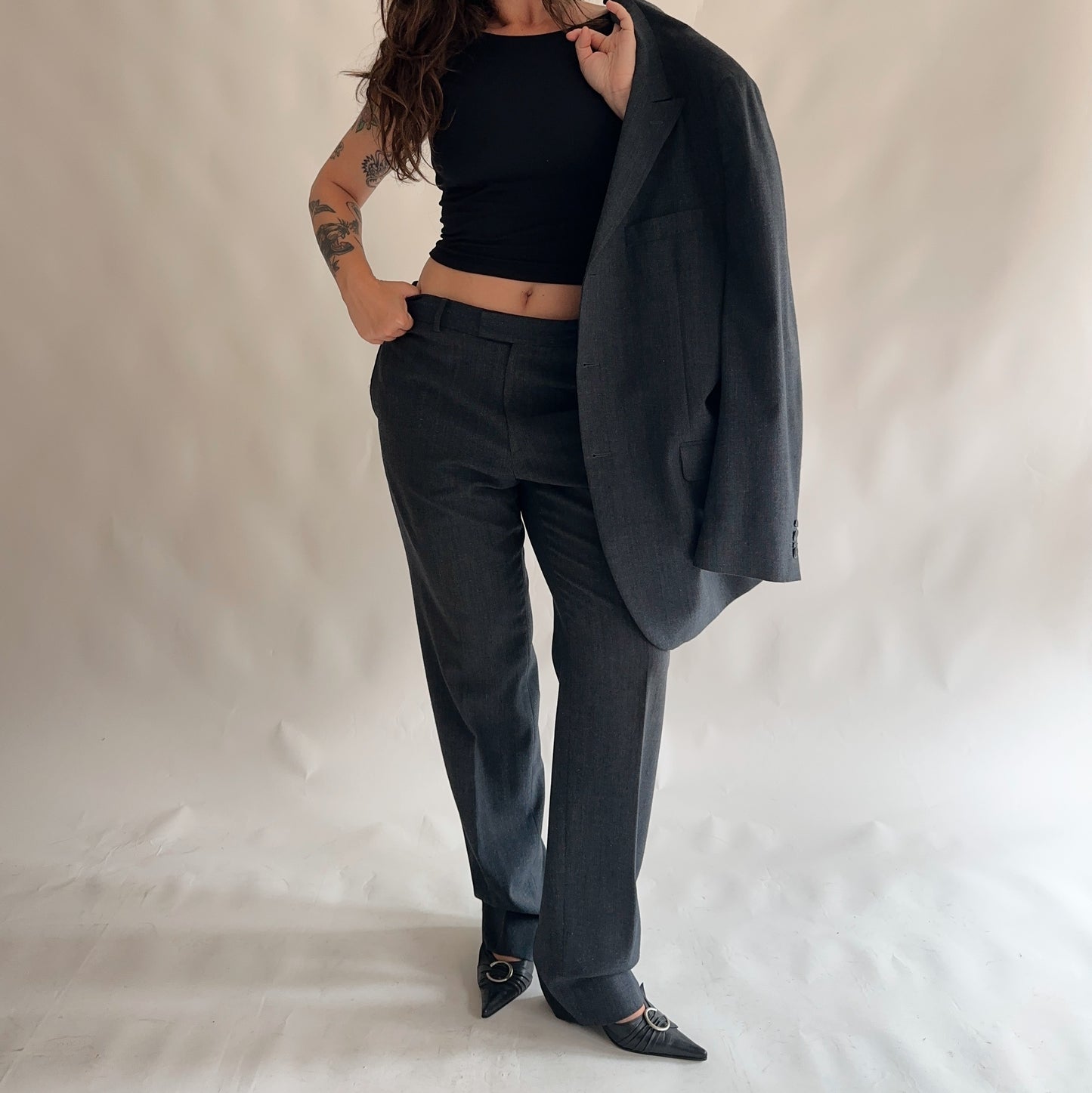 fato vintage blazer + calças (XL)
