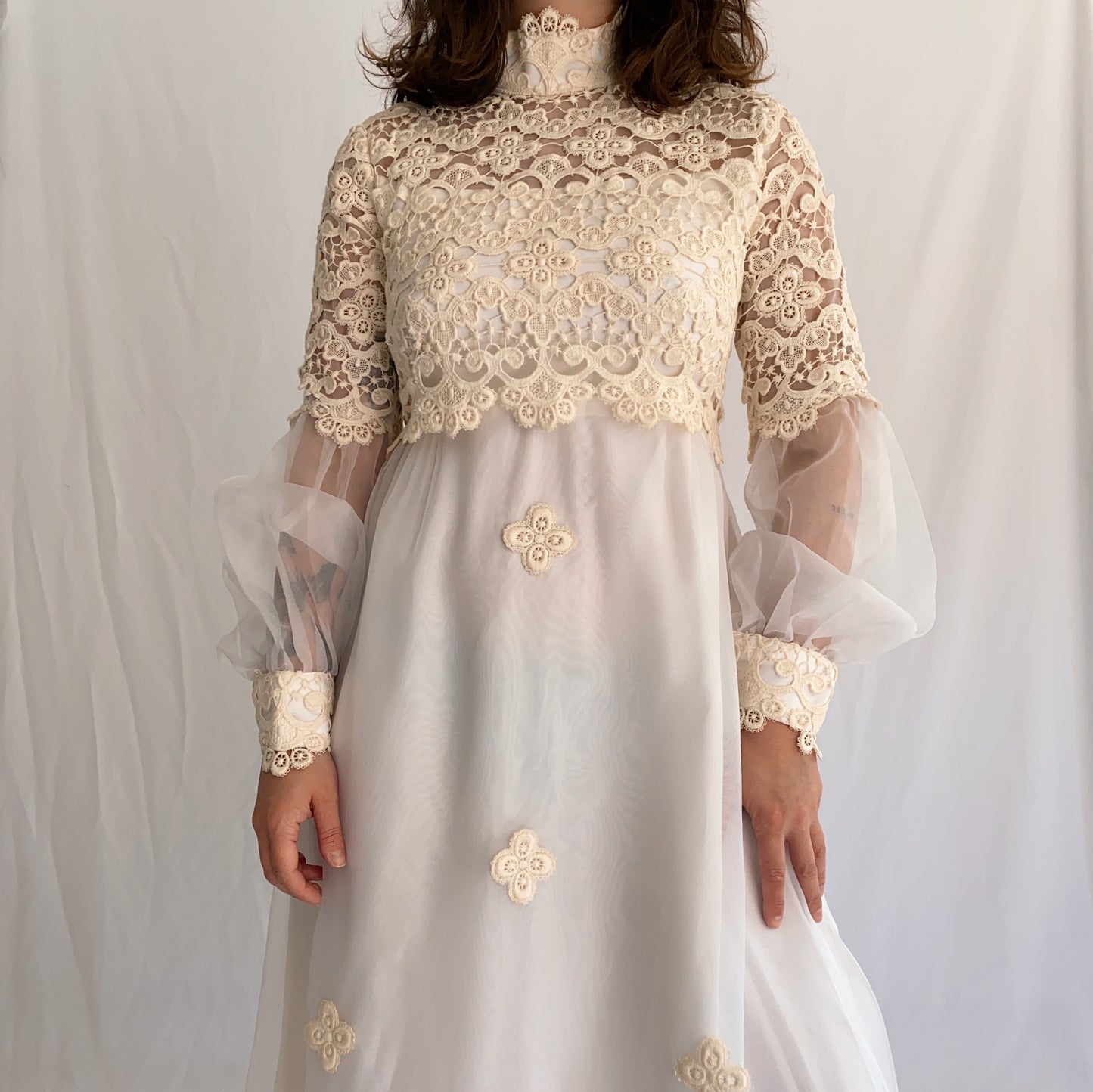 vintage wedding dress 70s (M)
