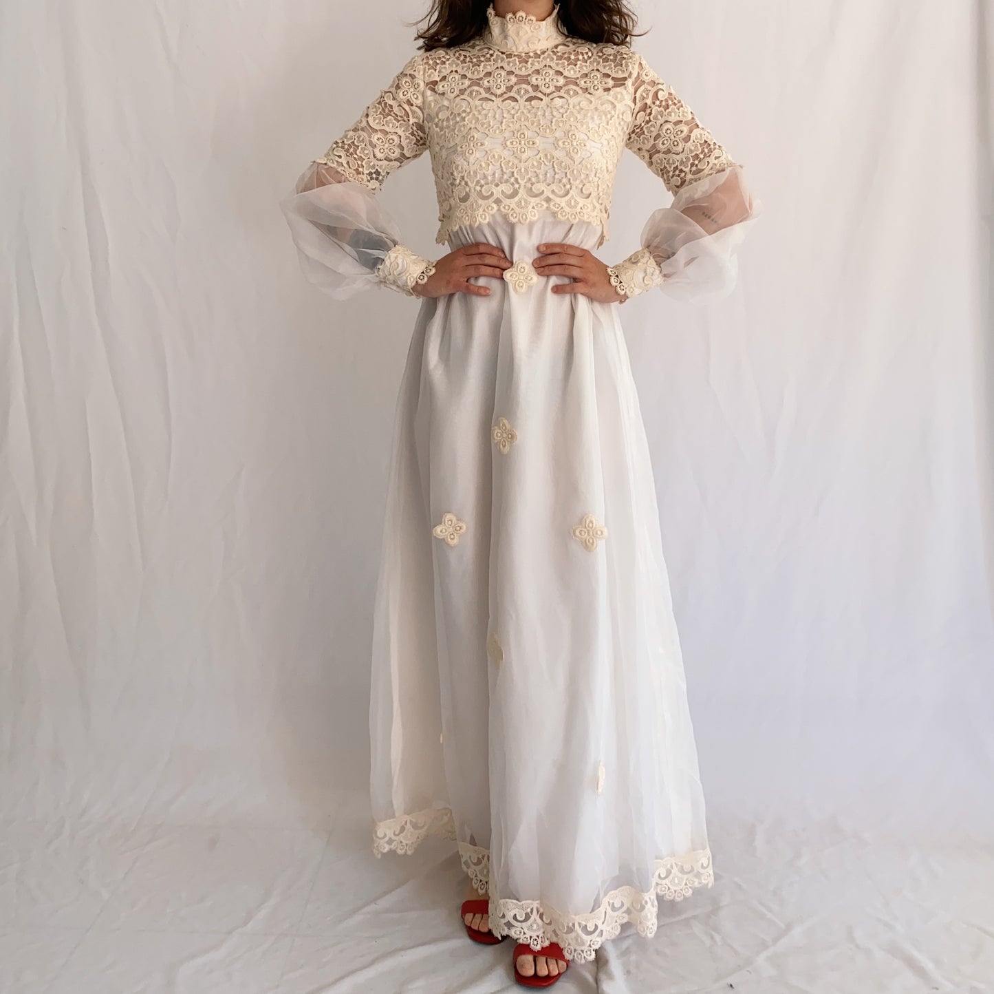 vintage wedding dress 70s (M)