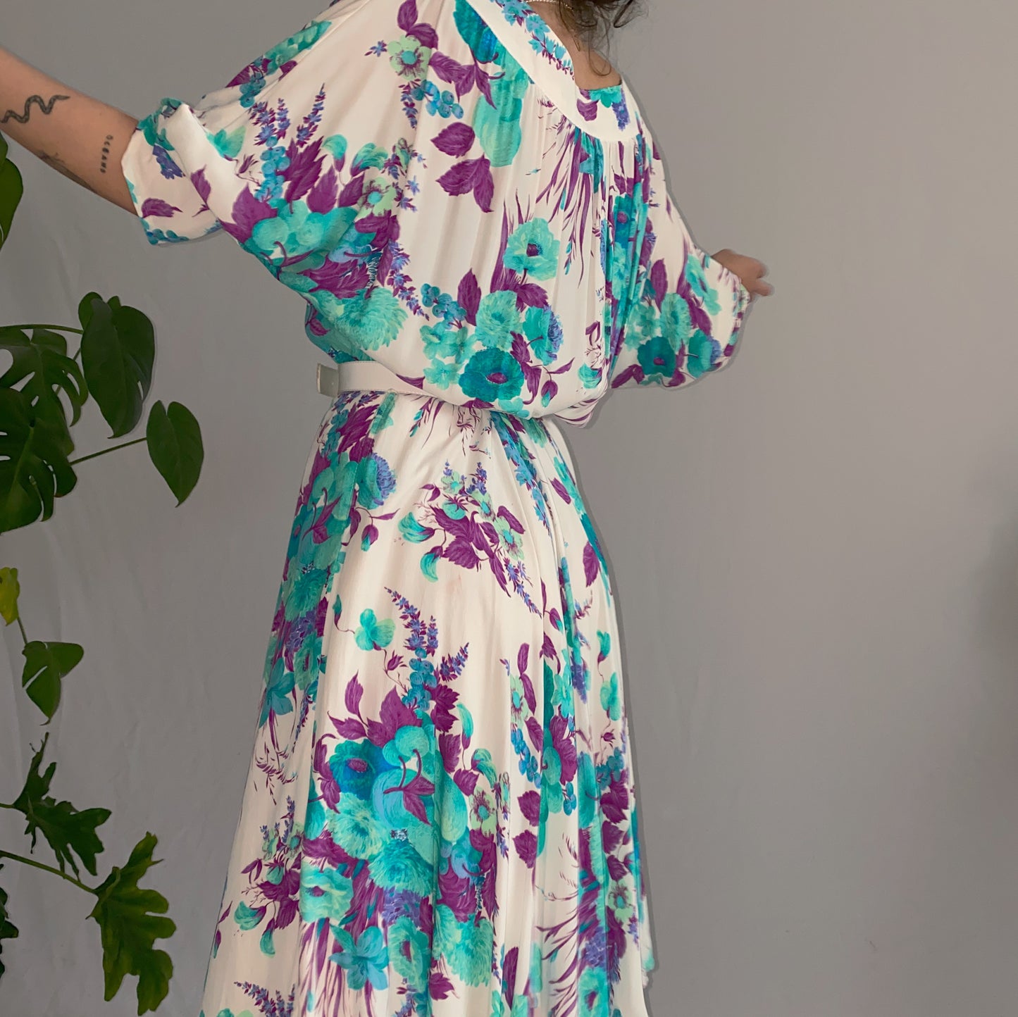 80s vintage floral dress (XL)